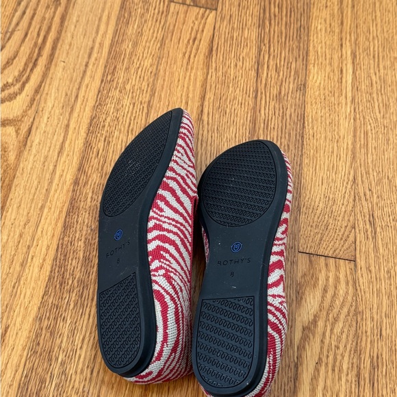 Rothy's Red Zebra Loafers Rare Size 8 Worn Once - Picture 4 of 6